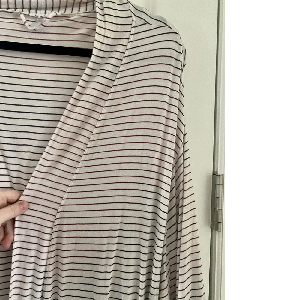 GAP BODY Black and White Striped Modal Robe (M/L) - Picture 6 of 9